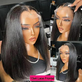 Vietnamese Super Double Drawn Bone Straight 13x6 Frontal Bob Wig with Human Hair Natural Black 250% Density For Black Women